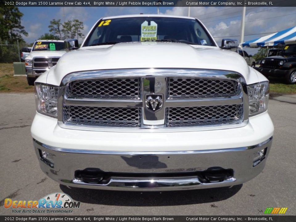 2012 Dodge Ram 1500 Laramie Crew Cab 4x4 Bright White / Light Pebble Beige/Bark Brown Photo #13