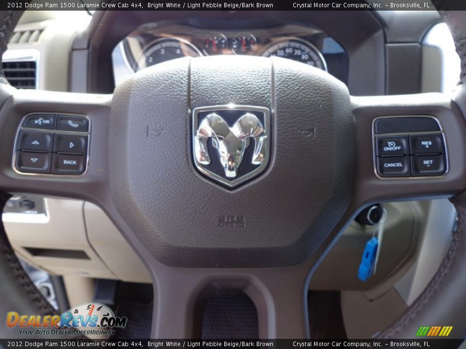2012 Dodge Ram 1500 Laramie Crew Cab 4x4 Bright White / Light Pebble Beige/Bark Brown Photo #22