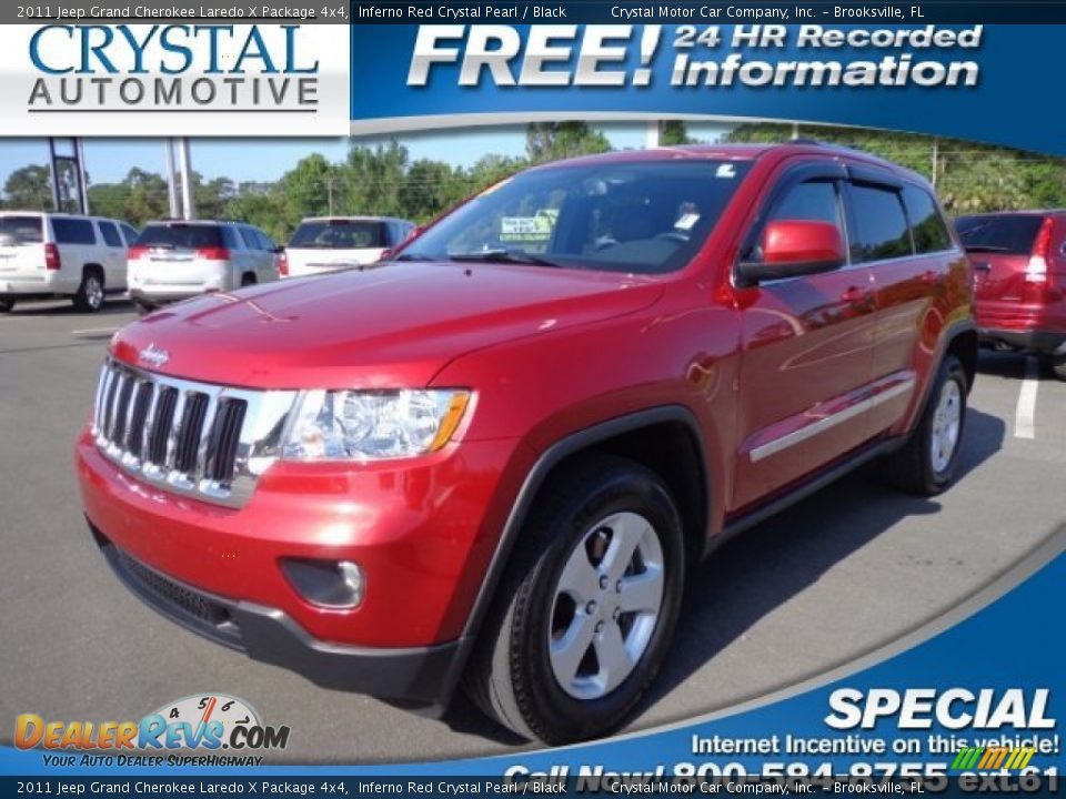 2011 Jeep Grand Cherokee Laredo X Package 4x4 Inferno Red Crystal Pearl / Black Photo #1