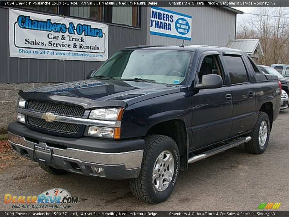 2004 Chevrolet Avalanche 1500 Z71 4x4 Arrival Blue Metallic / Medium Neutral Beige Photo #1