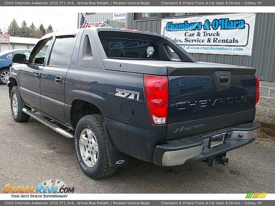 2004 Chevrolet Avalanche 1500 Z71 4x4 Arrival Blue Metallic / Medium Neutral Beige Photo #6