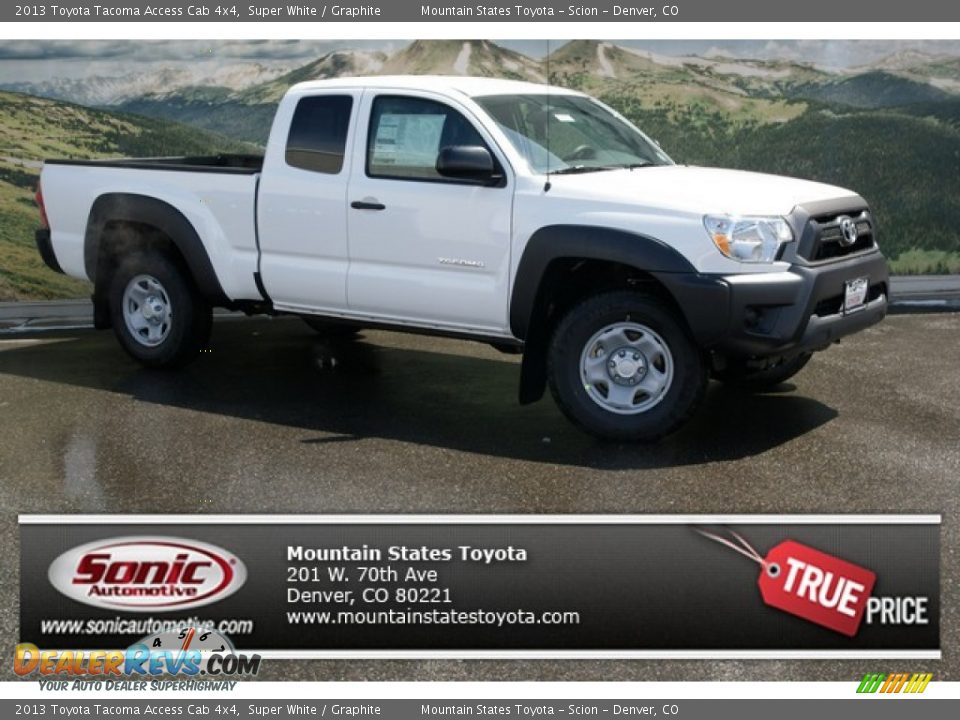 2013 Toyota Tacoma Access Cab 4x4 Super White / Graphite Photo #1