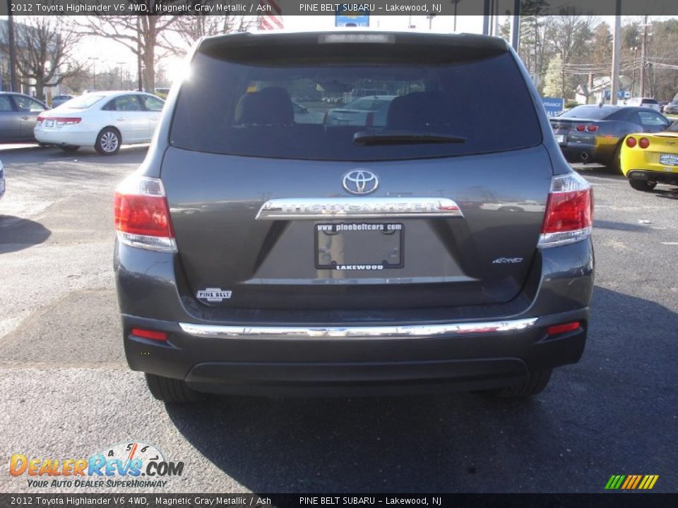 2012 Toyota Highlander V6 4WD Magnetic Gray Metallic / Ash Photo #5