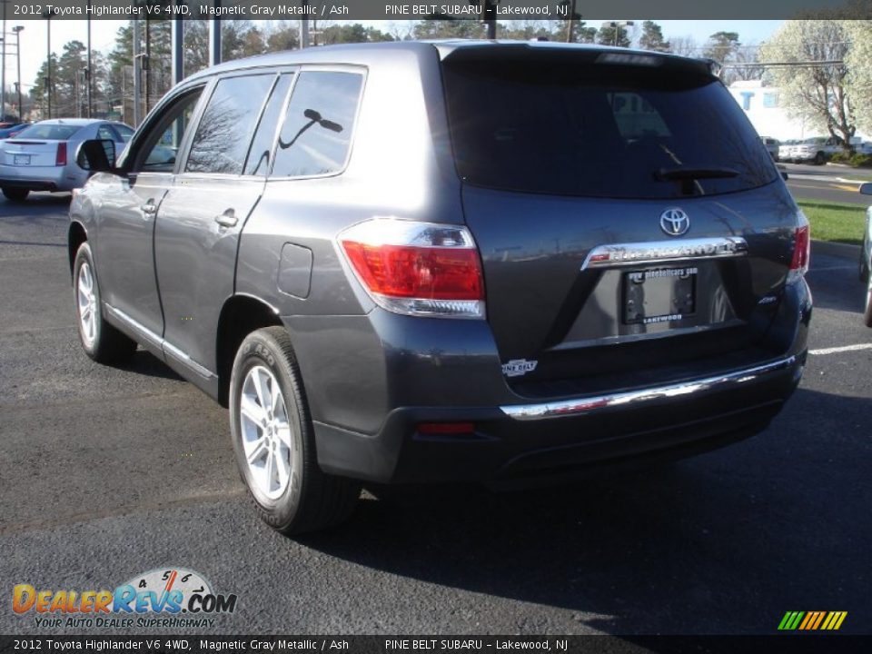 2012 Toyota Highlander V6 4WD Magnetic Gray Metallic / Ash Photo #6