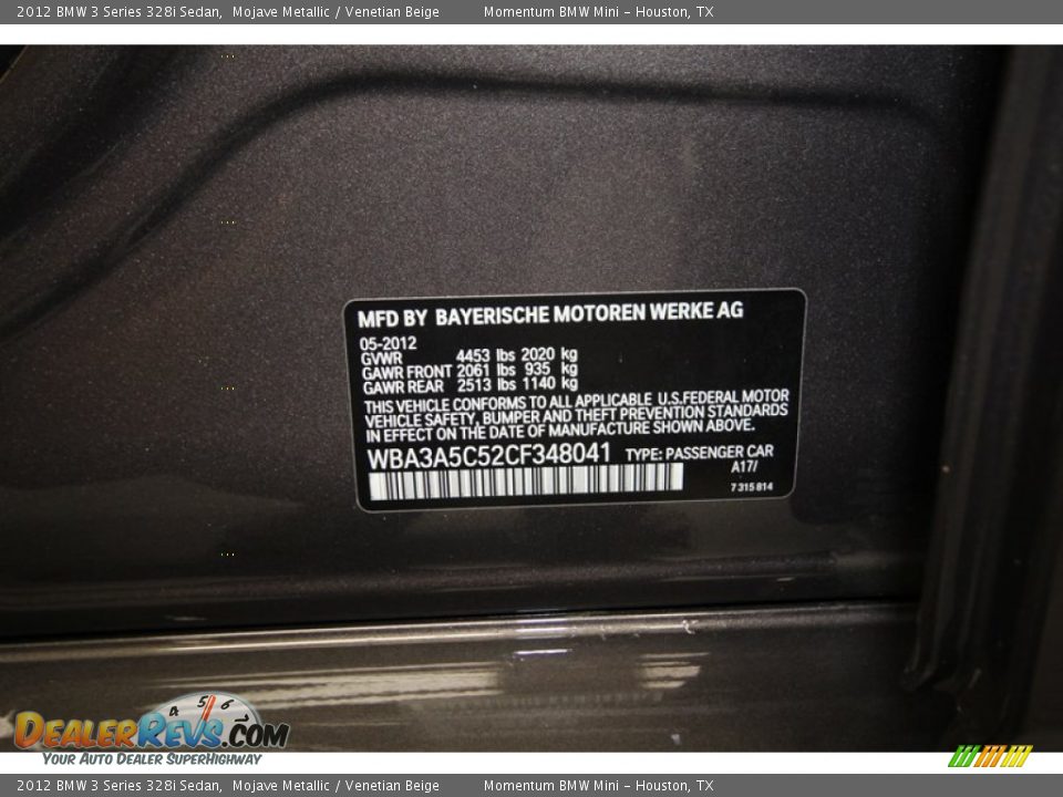 2012 BMW 3 Series 328i Sedan Mojave Metallic / Venetian Beige Photo #9