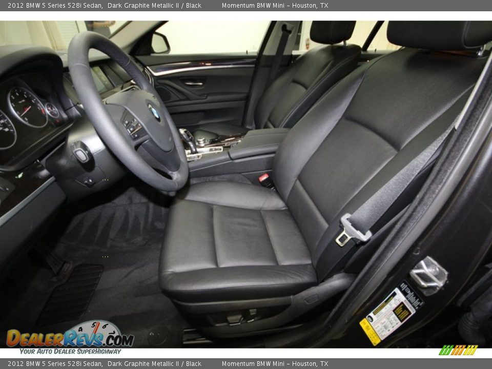 2012 BMW 5 Series 528i Sedan Dark Graphite Metallic II / Black Photo #14