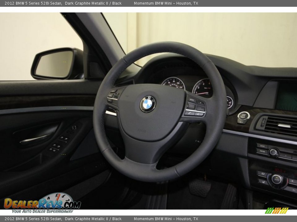 2012 BMW 5 Series 528i Sedan Dark Graphite Metallic II / Black Photo #35