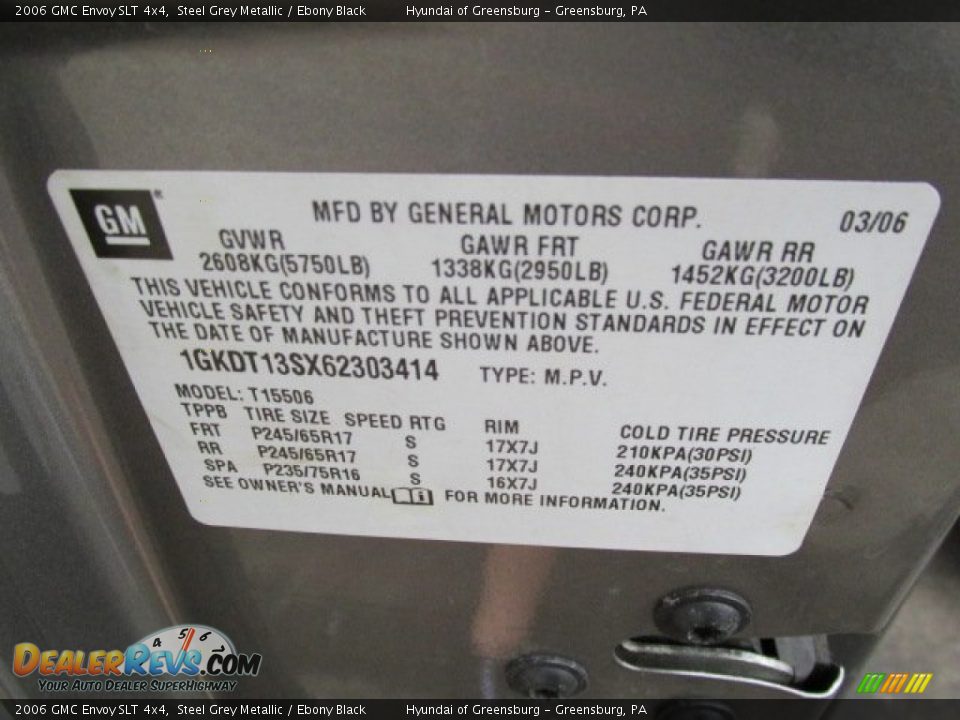 2006 GMC Envoy SLT 4x4 Steel Grey Metallic / Ebony Black Photo #24