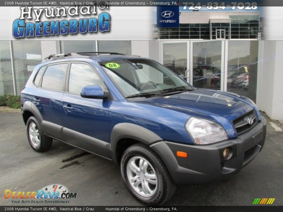 2008 Hyundai Tucson SE 4WD Nautical Blue / Gray Photo #1