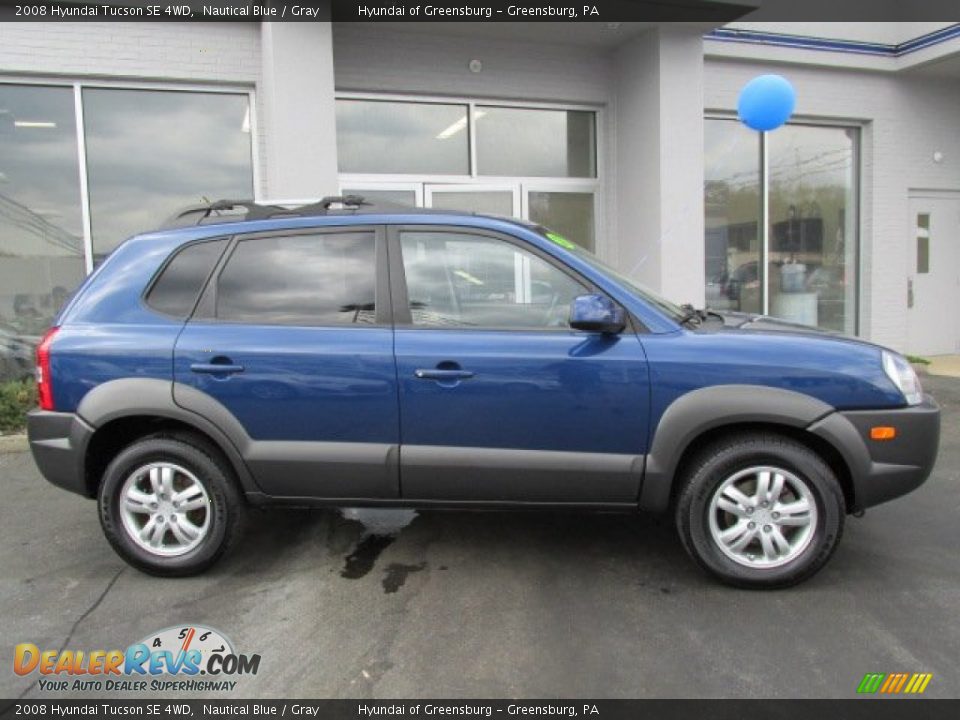 2008 Hyundai Tucson SE 4WD Nautical Blue / Gray Photo #2