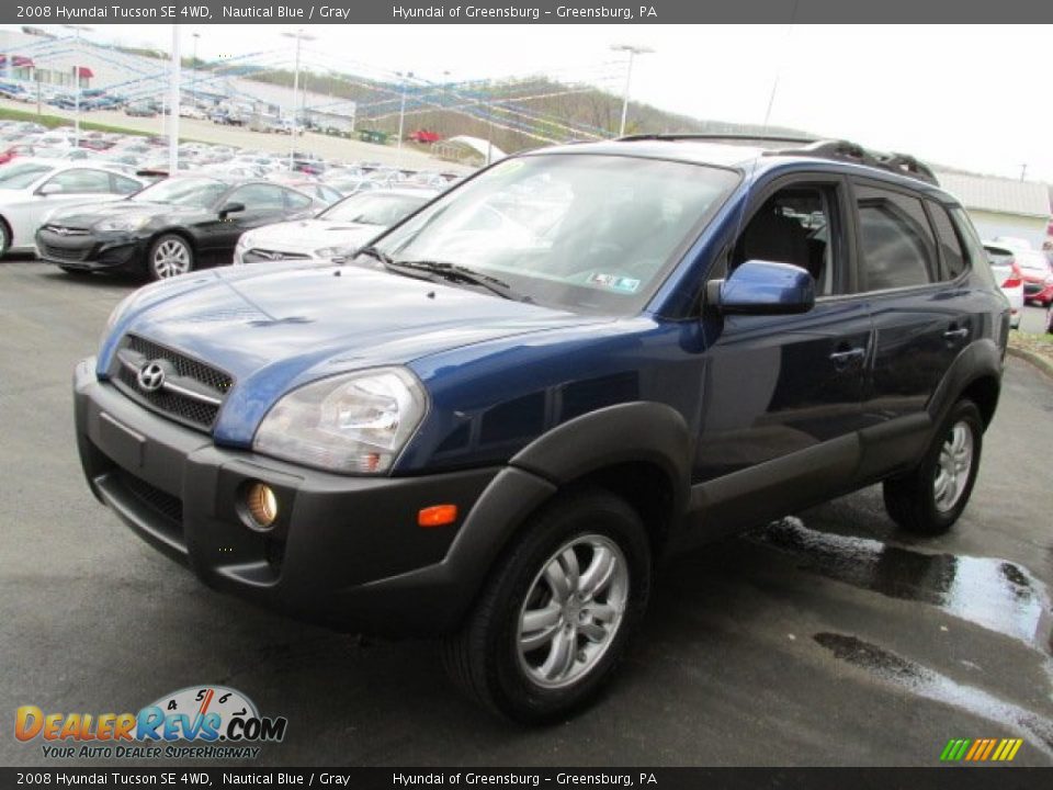 2008 Hyundai Tucson SE 4WD Nautical Blue / Gray Photo #7