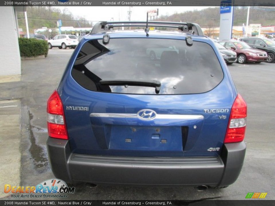 2008 Hyundai Tucson SE 4WD Nautical Blue / Gray Photo #10