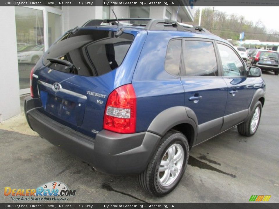 2008 Hyundai Tucson SE 4WD Nautical Blue / Gray Photo #11