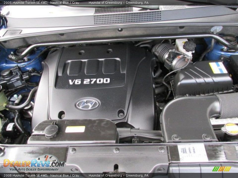 2008 Hyundai Tucson SE 4WD Nautical Blue / Gray Photo #12