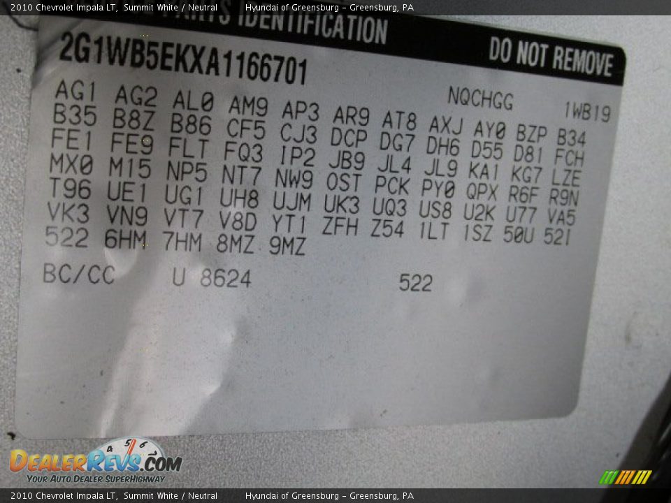 2010 Chevrolet Impala LT Summit White / Neutral Photo #24