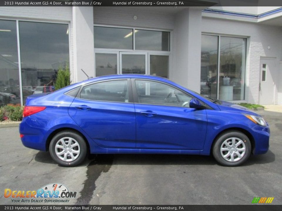 2013 Hyundai Accent GLS 4 Door Marathon Blue / Gray Photo #2