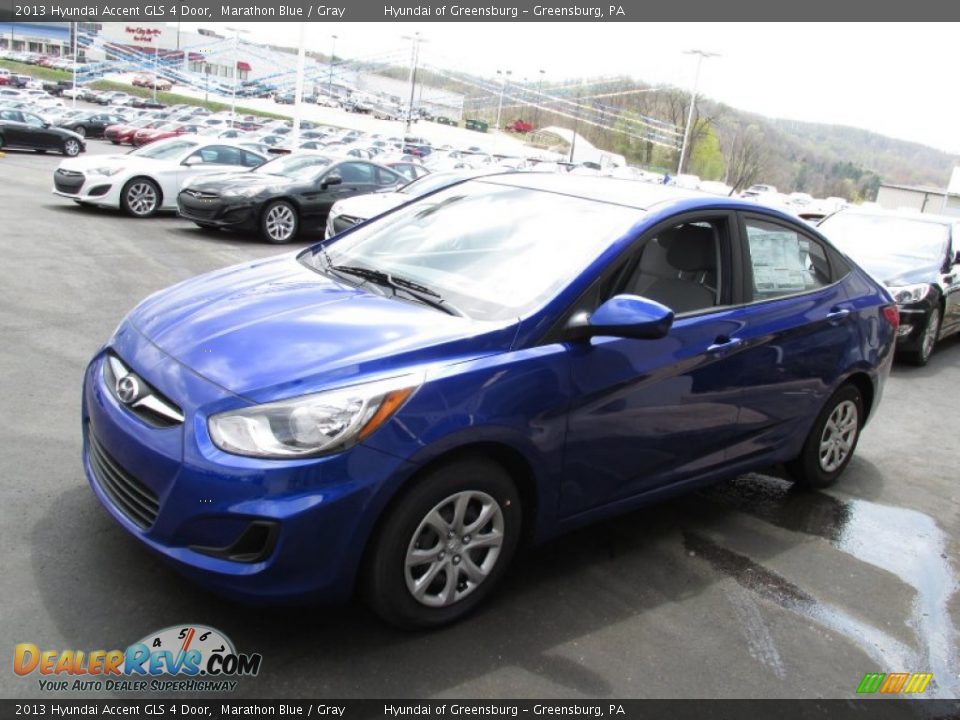 2013 Hyundai Accent GLS 4 Door Marathon Blue / Gray Photo #3