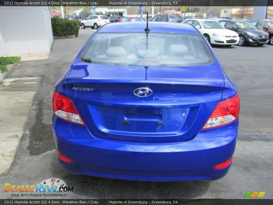 2013 Hyundai Accent GLS 4 Door Marathon Blue / Gray Photo #4
