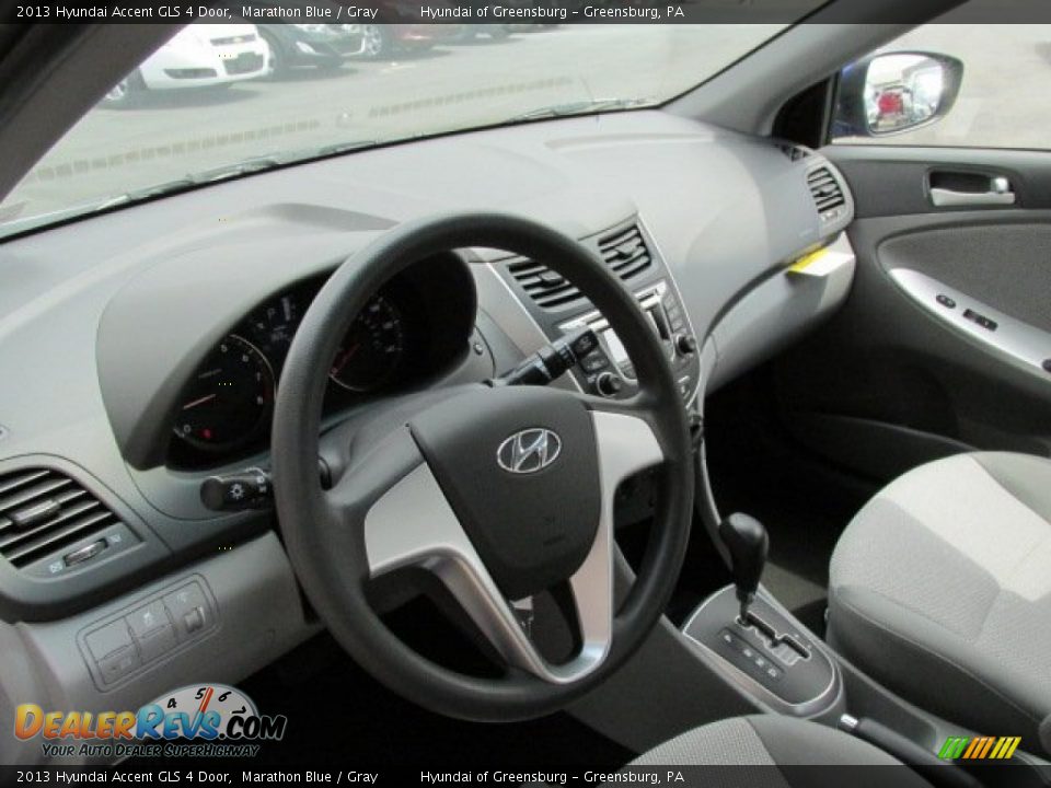 2013 Hyundai Accent GLS 4 Door Marathon Blue / Gray Photo #5