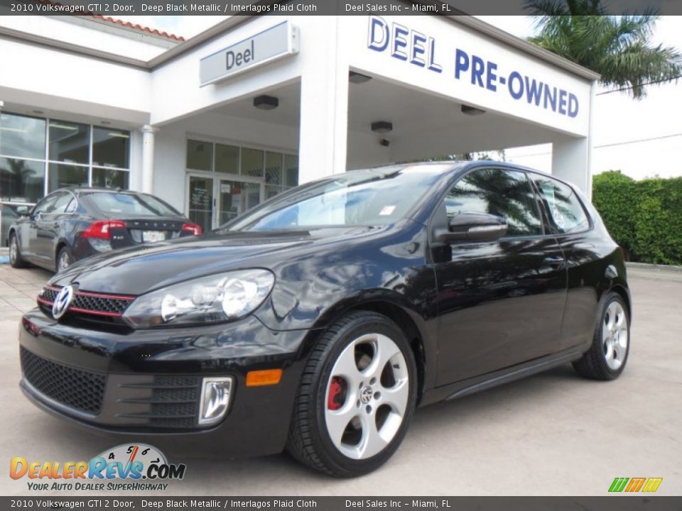 2010 Volkswagen GTI 2 Door Deep Black Metallic / Interlagos Plaid Cloth Photo #1