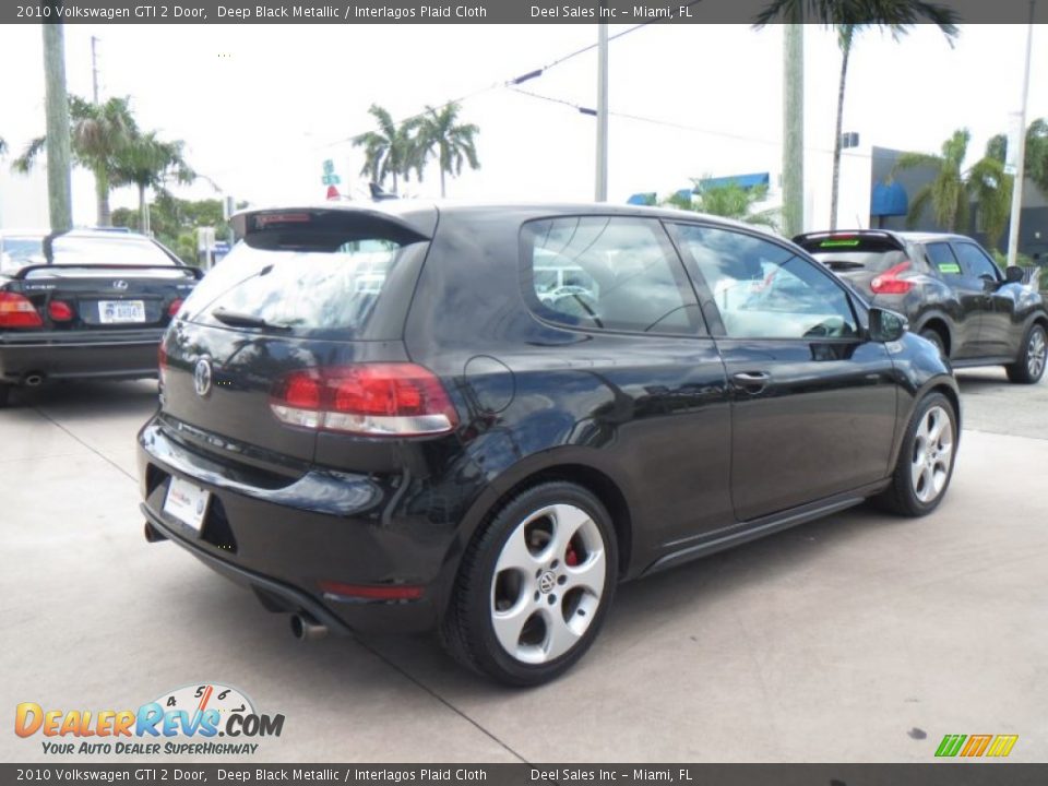 2010 Volkswagen GTI 2 Door Deep Black Metallic / Interlagos Plaid Cloth Photo #5