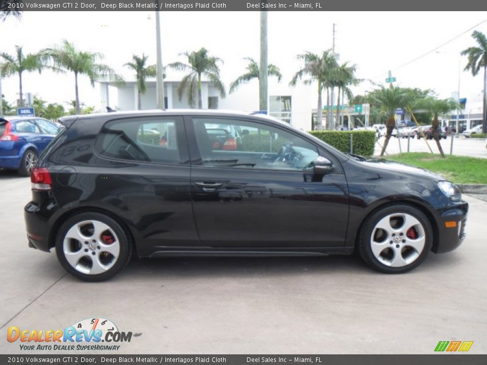2010 Volkswagen GTI 2 Door Deep Black Metallic / Interlagos Plaid Cloth Photo #6