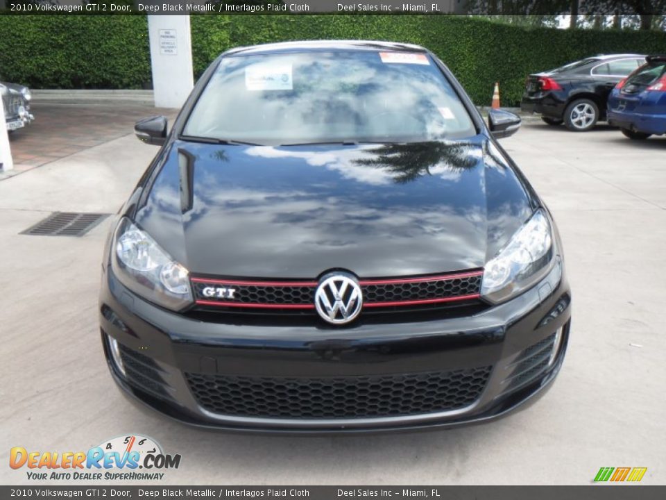 2010 Volkswagen GTI 2 Door Deep Black Metallic / Interlagos Plaid Cloth Photo #8