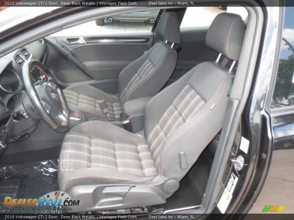2010 Volkswagen GTI 2 Door Deep Black Metallic / Interlagos Plaid Cloth Photo #9