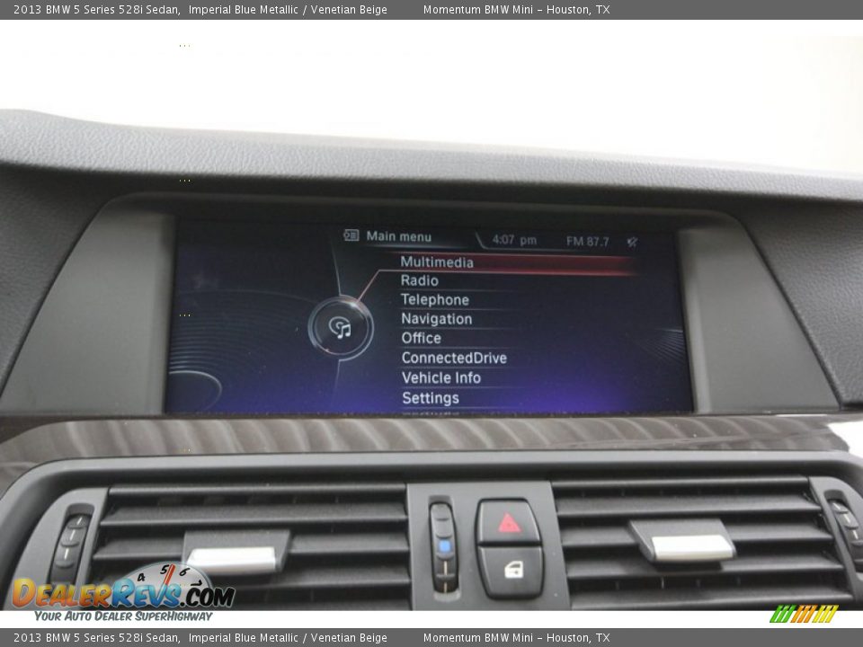 2013 BMW 5 Series 528i Sedan Imperial Blue Metallic / Venetian Beige Photo #20