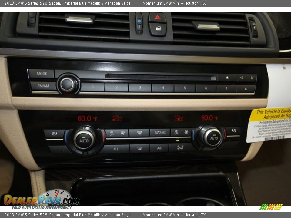 2013 BMW 5 Series 528i Sedan Imperial Blue Metallic / Venetian Beige Photo #21
