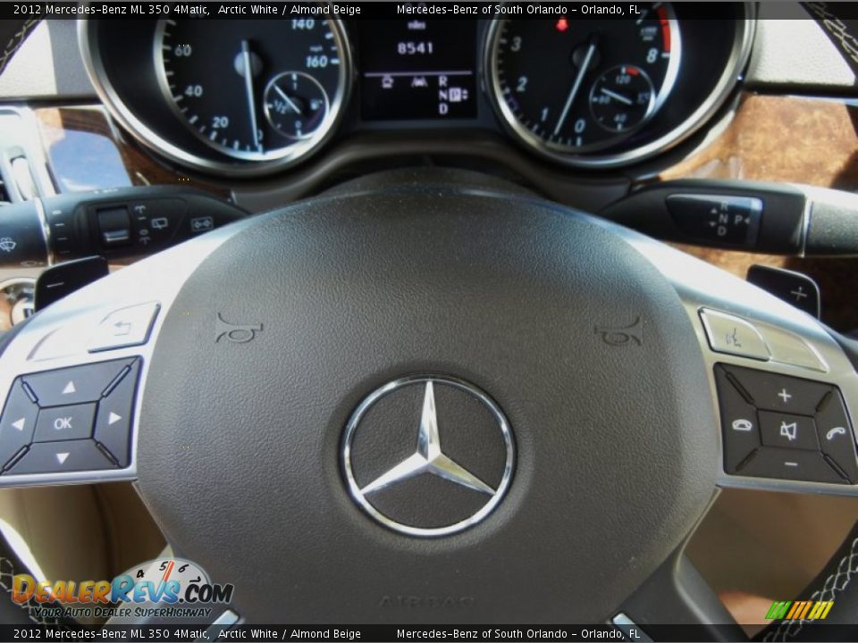2012 Mercedes-Benz ML 350 4Matic Arctic White / Almond Beige Photo #30