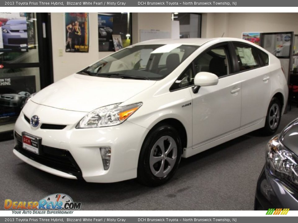 2013 Toyota Prius Three Hybrid Blizzard White Pearl / Misty Gray Photo #1