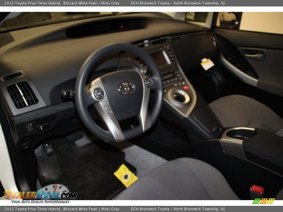 2013 Toyota Prius Three Hybrid Blizzard White Pearl / Misty Gray Photo #2