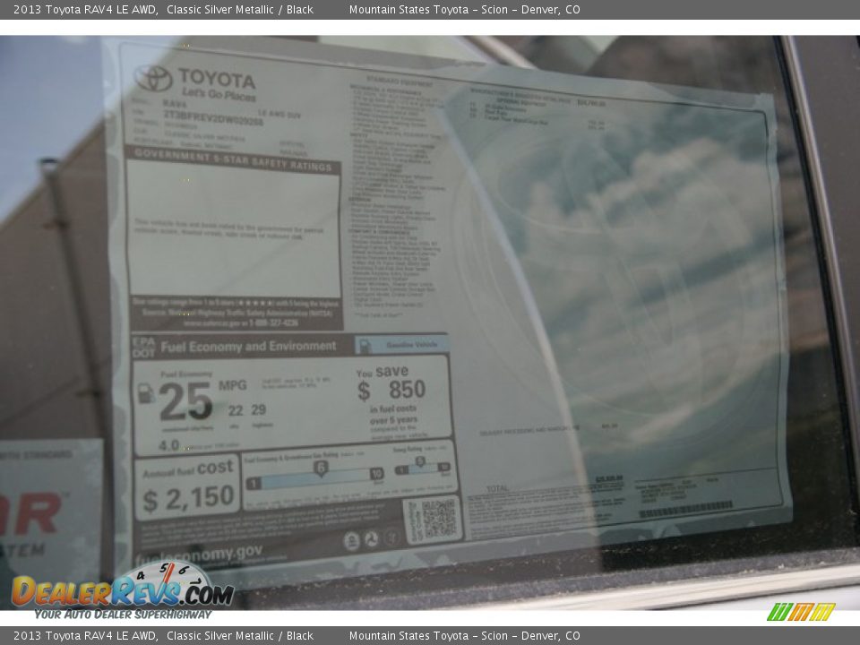 2013 Toyota RAV4 LE AWD Classic Silver Metallic / Black Photo #10