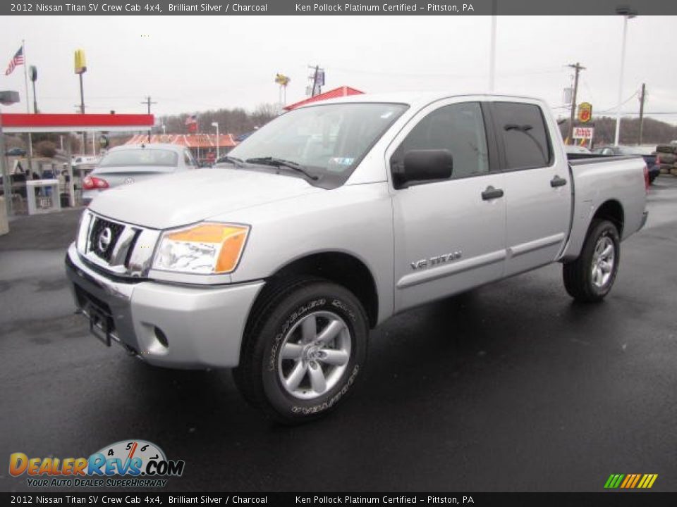 2012 Nissan Titan SV Crew Cab 4x4 Brilliant Silver / Charcoal Photo #1