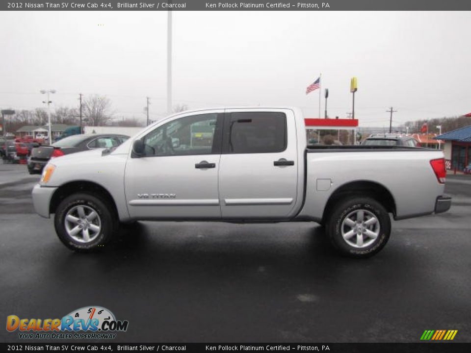 2012 Nissan Titan SV Crew Cab 4x4 Brilliant Silver / Charcoal Photo #8