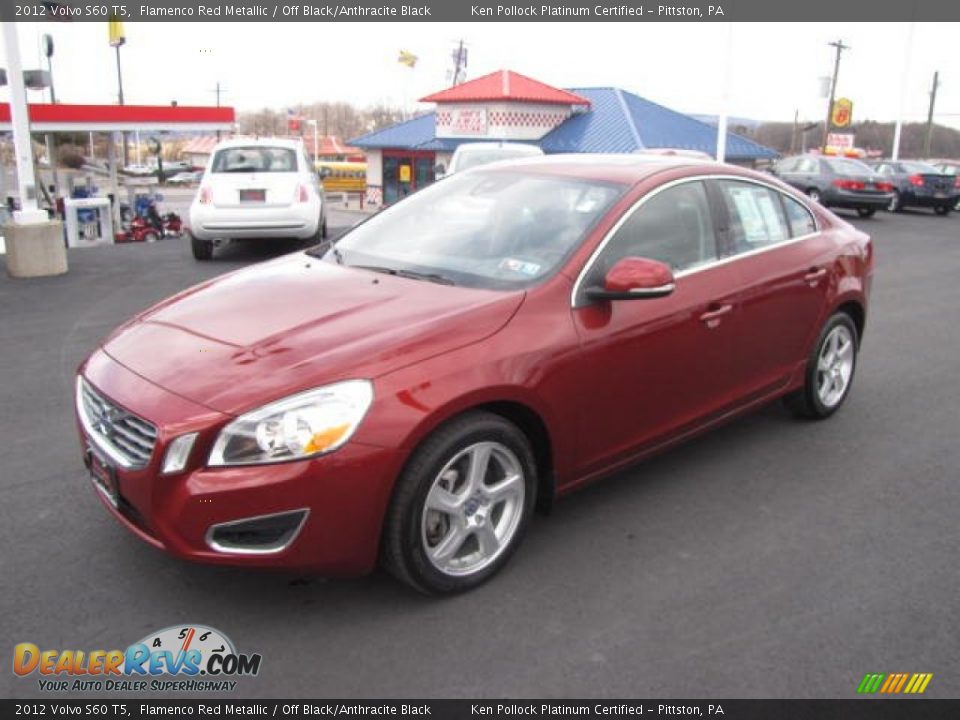 2012 Volvo S60 T5 Flamenco Red Metallic / Off Black/Anthracite Black Photo #1