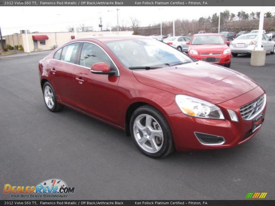 2012 Volvo S60 T5 Flamenco Red Metallic / Off Black/Anthracite Black Photo #3
