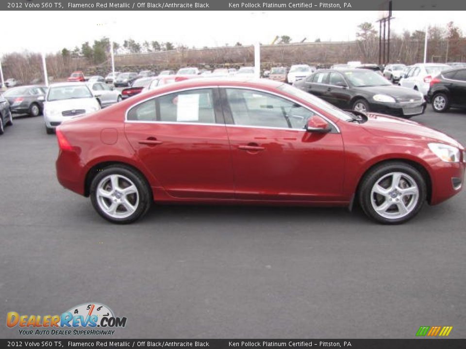 2012 Volvo S60 T5 Flamenco Red Metallic / Off Black/Anthracite Black Photo #4