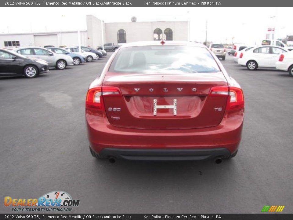 2012 Volvo S60 T5 Flamenco Red Metallic / Off Black/Anthracite Black Photo #6