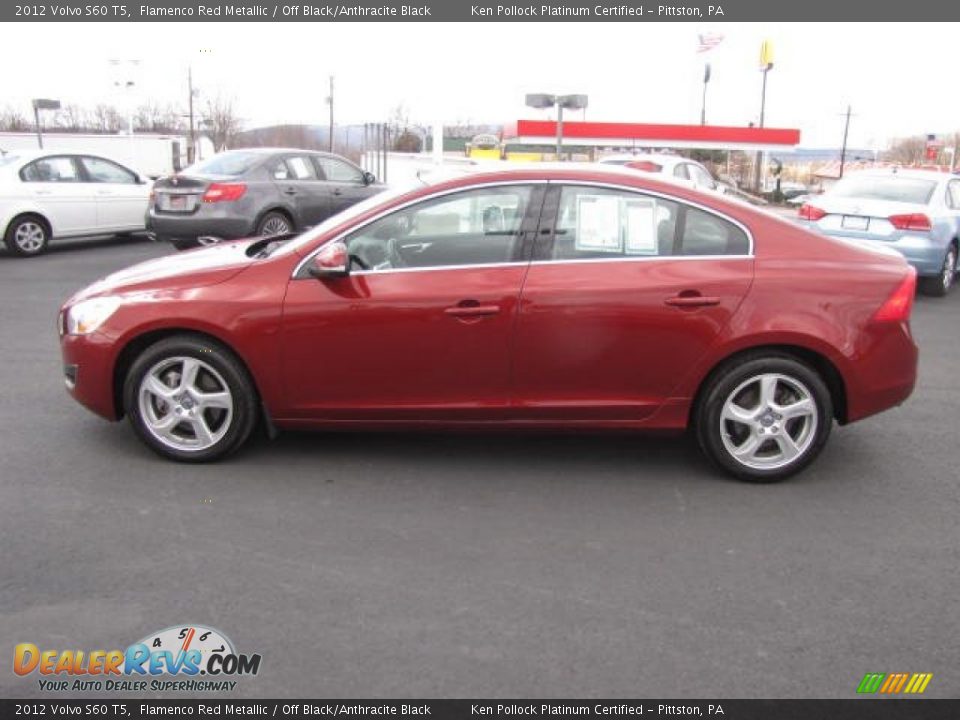 2012 Volvo S60 T5 Flamenco Red Metallic / Off Black/Anthracite Black Photo #8