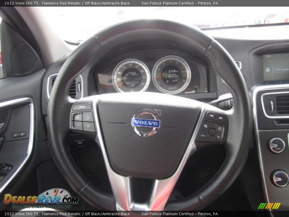 2012 Volvo S60 T5 Flamenco Red Metallic / Off Black/Anthracite Black Photo #29