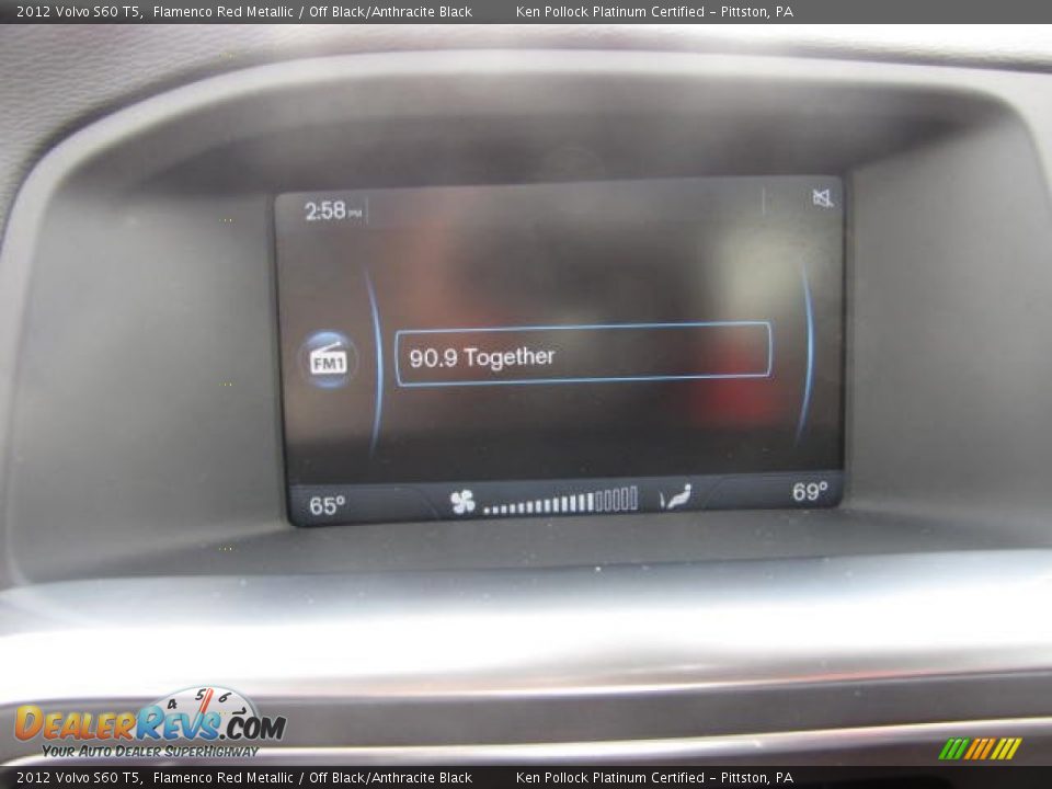 2012 Volvo S60 T5 Flamenco Red Metallic / Off Black/Anthracite Black Photo #30