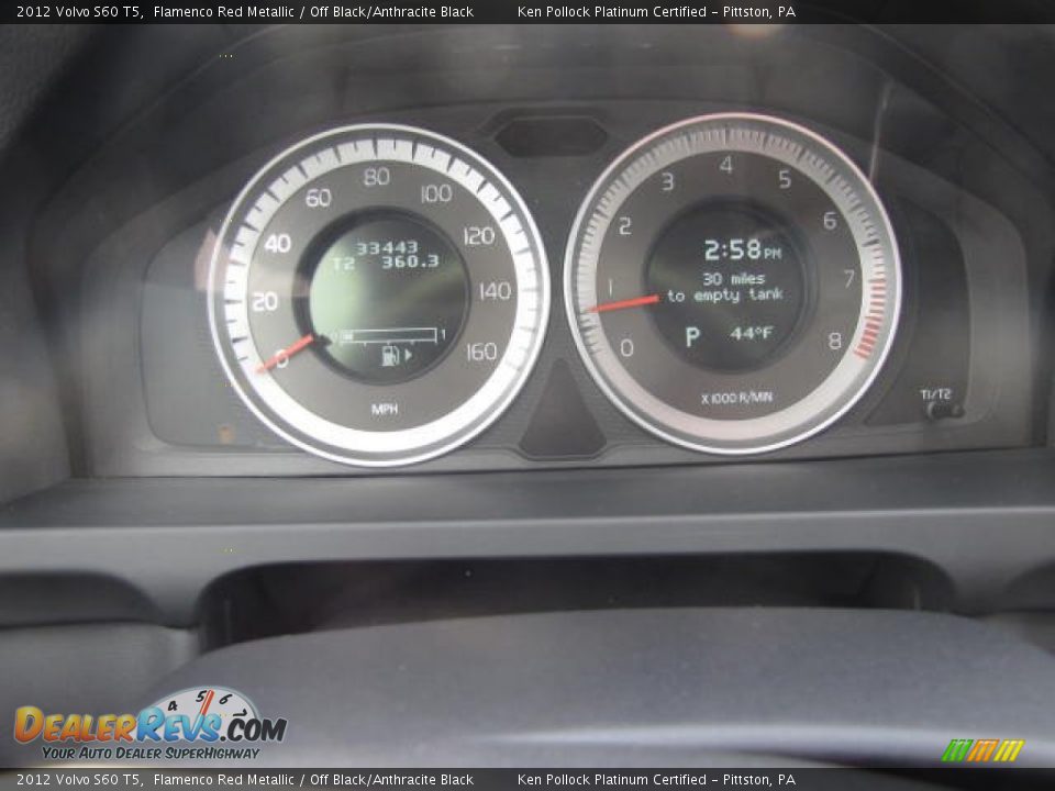 2012 Volvo S60 T5 Flamenco Red Metallic / Off Black/Anthracite Black Photo #32