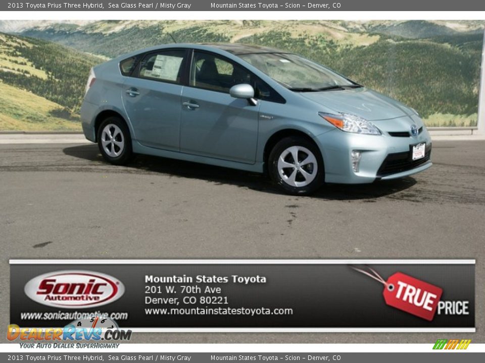 2013 Toyota Prius Three Hybrid Sea Glass Pearl / Misty Gray Photo #1