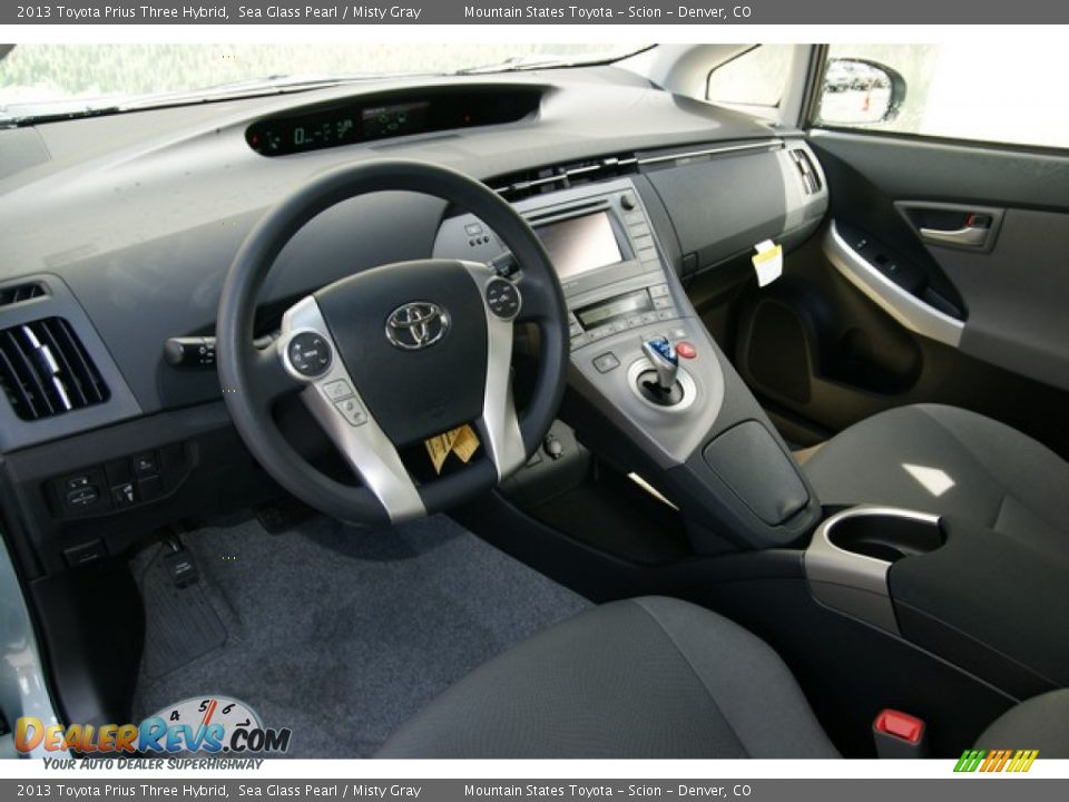 2013 Toyota Prius Three Hybrid Sea Glass Pearl / Misty Gray Photo #5