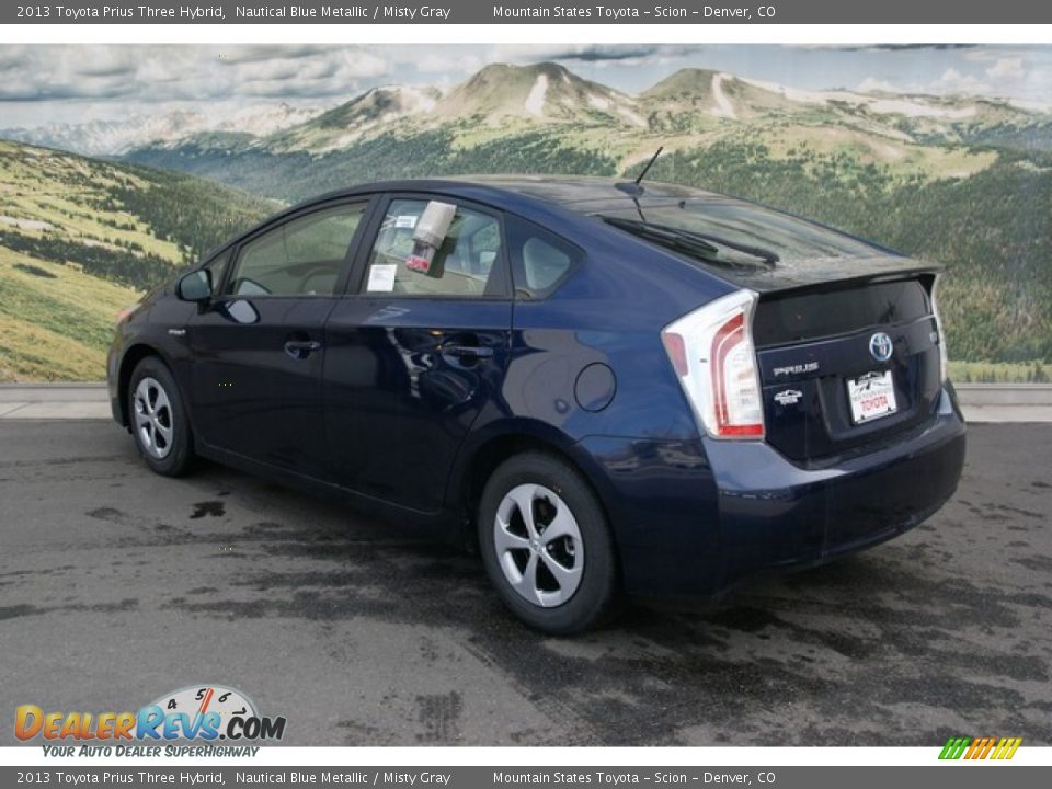 2013 Toyota Prius Three Hybrid Nautical Blue Metallic / Misty Gray Photo #2