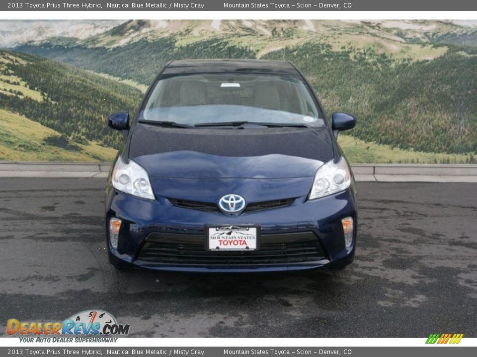 2013 Toyota Prius Three Hybrid Nautical Blue Metallic / Misty Gray Photo #3