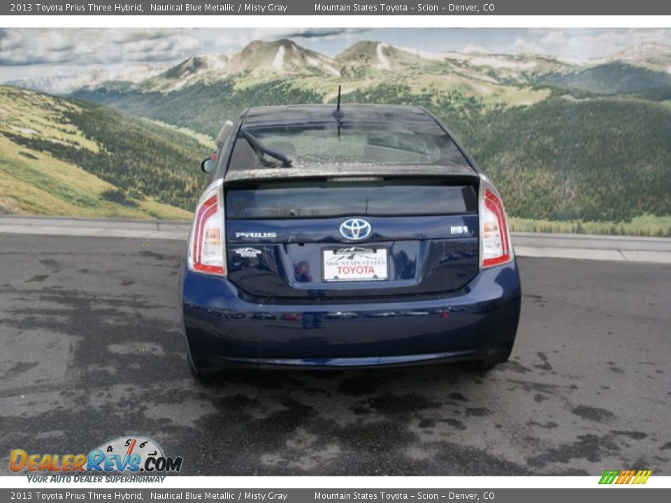 2013 Toyota Prius Three Hybrid Nautical Blue Metallic / Misty Gray Photo #4