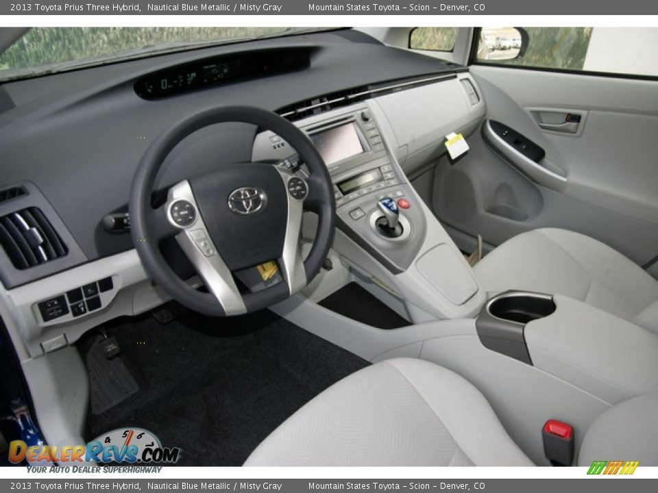2013 Toyota Prius Three Hybrid Nautical Blue Metallic / Misty Gray Photo #5